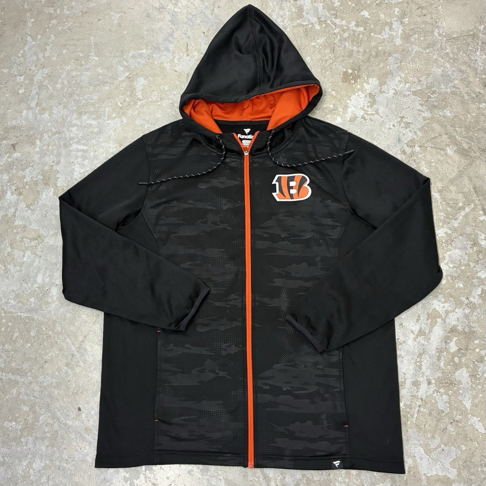 Cincinnati Bengals Fanatics Hoodie Mens XL Black Camo Fleece Lined NFL Football